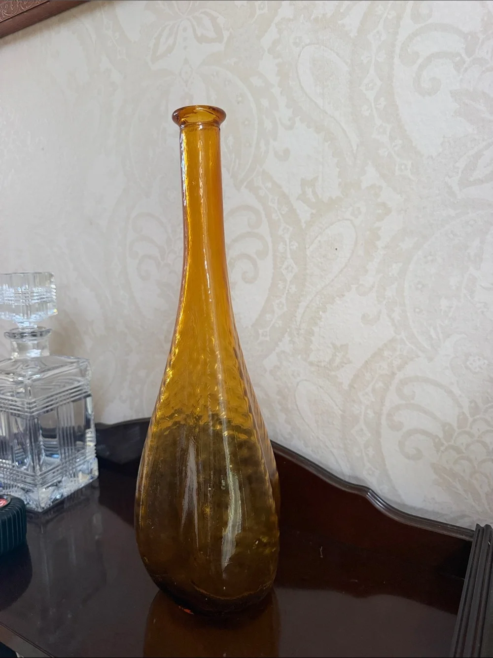 Vintage Rare Mid Century Empoli Genie bottle Decanter 15.5” with no stopper
